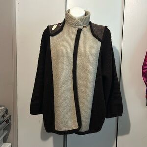 Vintage mohair blend Suede Leather Combo Norma Roma sweater